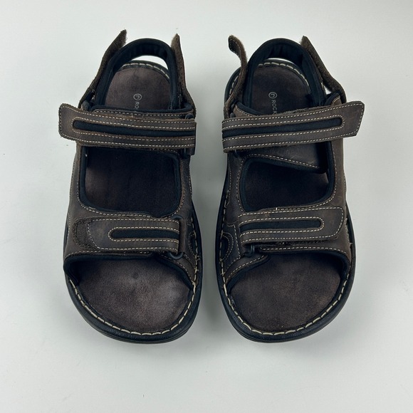 Rockport Mens Comfort Sport Sandals Size 12 Brown Adjustable Straps - Picture 4 of 12